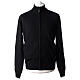 Black jacket with zip fastener and high collar, In Primis, 40% wool s1