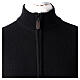 Black jacket with zip fastener and high collar, In Primis, 40% wool s2