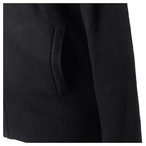 Black jacket with zip fastener and high collar, In Primis, 40% wool, PLUS SIZES 4