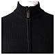 Black jacket with zip fastener and high collar, In Primis, 40% wool, PLUS SIZES s2