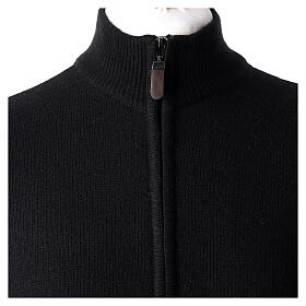 Men's black zip jacket big sizes high neck wool In Primis