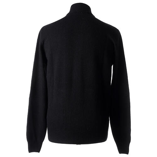 Men's black zip jacket big sizes high neck wool In Primis 5