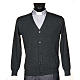 Dark grey woolen jacket with buttons s1