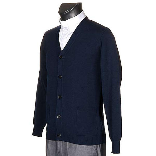 Giacca lana con bottoni blu 2