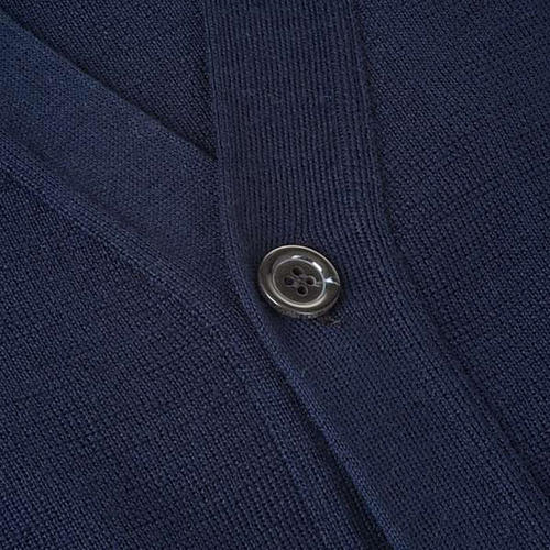Casaco de malha lã com botões azul escuro 3