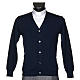 Blue woolen jacket with buttons s1