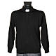 Polo clergy nera maglia calata s1