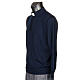 Polo clergy manches longues, bleu s2