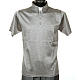 STOCK Light Grey Clergy polo shirt lisle thread s1