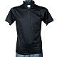 Clergy polo shirt short sleeves black lisle thread s1