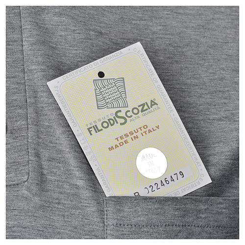 Clergy polo shirt short sleeves light grey lisle thread 5