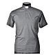 Clergy polo shirt short sleeves light grey lisle thread s1