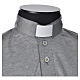 Clergy polo shirt short sleeves light grey lisle thread s4