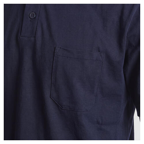 Polo clergy bleu foncé 100% coton Cococler 6