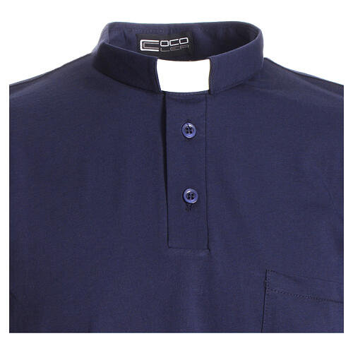 Polo maglia clergy blu scuro 100% cotone Cococler 3