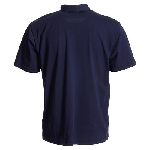Bluza polo z kołnierzykiem pod koloratkę ciemnoniebieska 100% bawełna Cococler 7