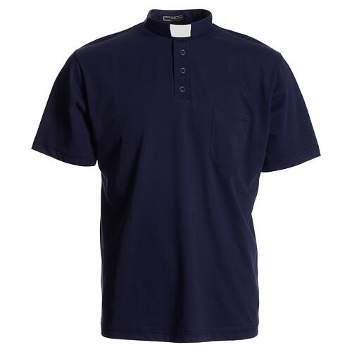 Camisa polo clergy azul escuro 100% algodão Cococler 1