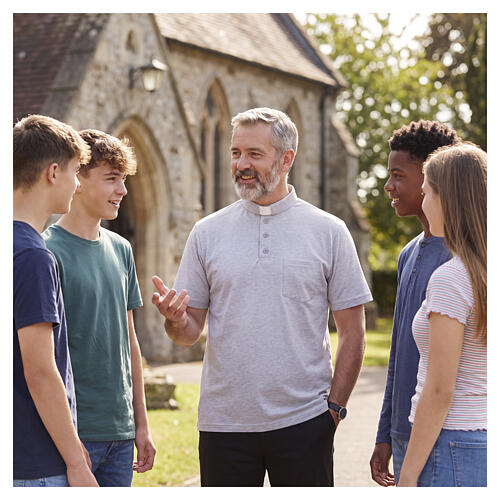 Clergyman polo shirt in grey, 100% cotton Cococler 2