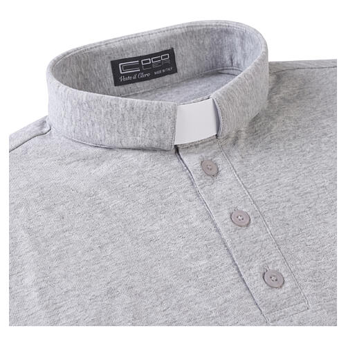 Clergyman polo shirt in grey, 100% cotton Cococler 3