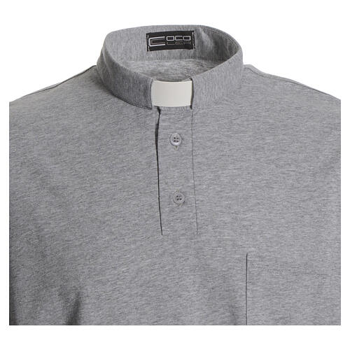 Polo clergy gris 100% coton Cococler 3