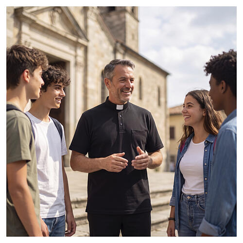 Clergyman polo shirt in black, 100% cotton Cococler 2