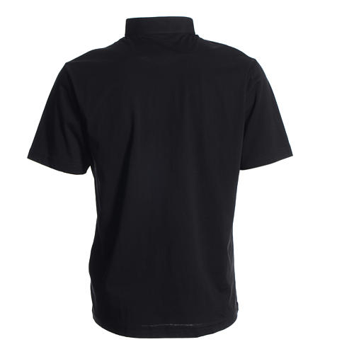 Koszulka polo z kołnierzykiem na koloratkę czarna 100% bawełna Cococler 2