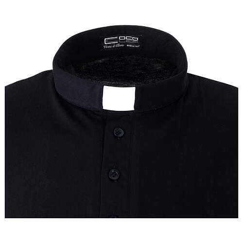 Koszulka polo z kołnierzykiem na koloratkę czarna 100% bawełna Cococler 3