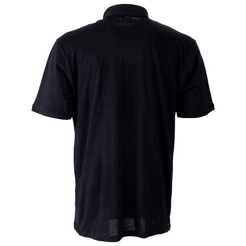 Koszulka polo z kołnierzykiem na koloratkę czarna 100% bawełna Cococler 4