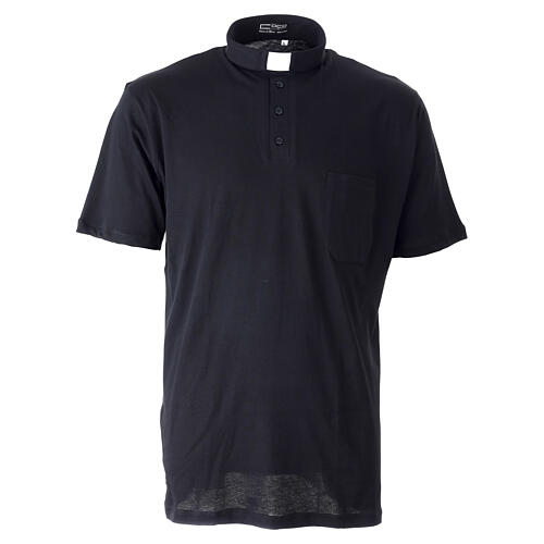 Camisa polo clergy preto 100% algodão Cococler 1