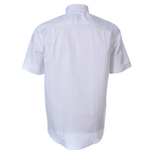 STOCK White short sleeve clergy shirt, poplin 2