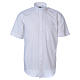 STOCK White short sleeve clergy shirt, poplin s1