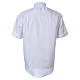 STOCK White short sleeve clergy shirt, poplin s2