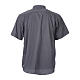 STOCK Clergy shirt, short sleeves in dark grey mixed cotton s4