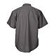 STOCK Clergy shirt, short sleeves in dark grey mixed cotton s6