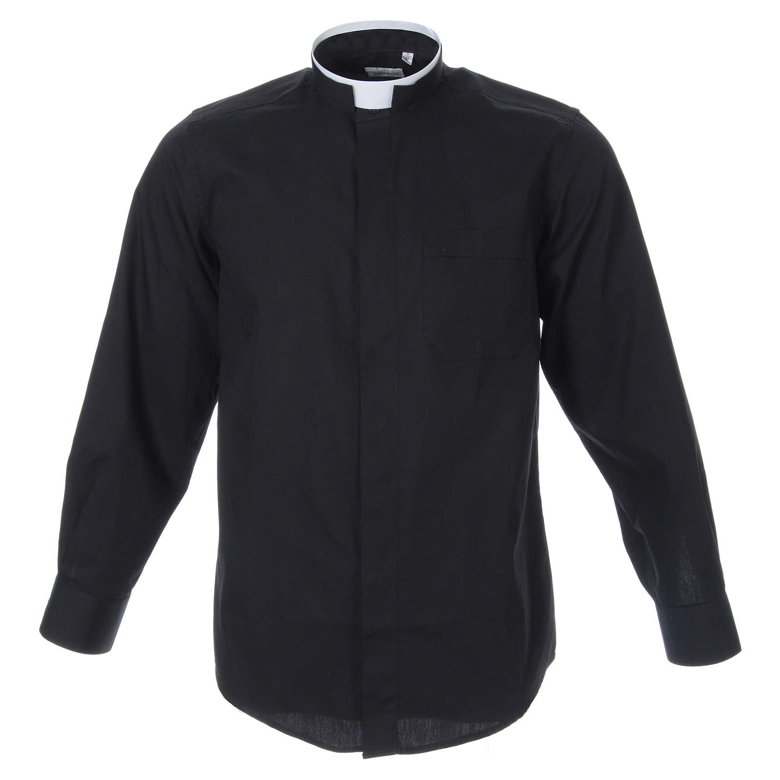 BPURB Chemise Col Romain Femme – Manches Longues Coton Stretch Boutonnée – Coupe Classique