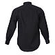 STOCK Camicia clergy manica lunga popeline nera collo romano s2