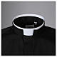 STOCK Camicia clergy manica lunga popeline nera collo romano s3