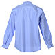 STOCK Clergy shirt, long sleeves in light blue mixed cotton s2