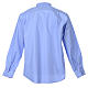 STOCK Camicia clergy manica lunga misto celeste s2