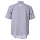 STOCK Clergy shirt in light grey fil-a-fil cotton, short sleeves s2