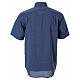 STOCK Clergy shirt in blue fil-a-fil cotton, short sleeves s2