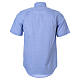 STOCK Clergyman shirt in light blue fil-a-fil cotton, short sleeves s2