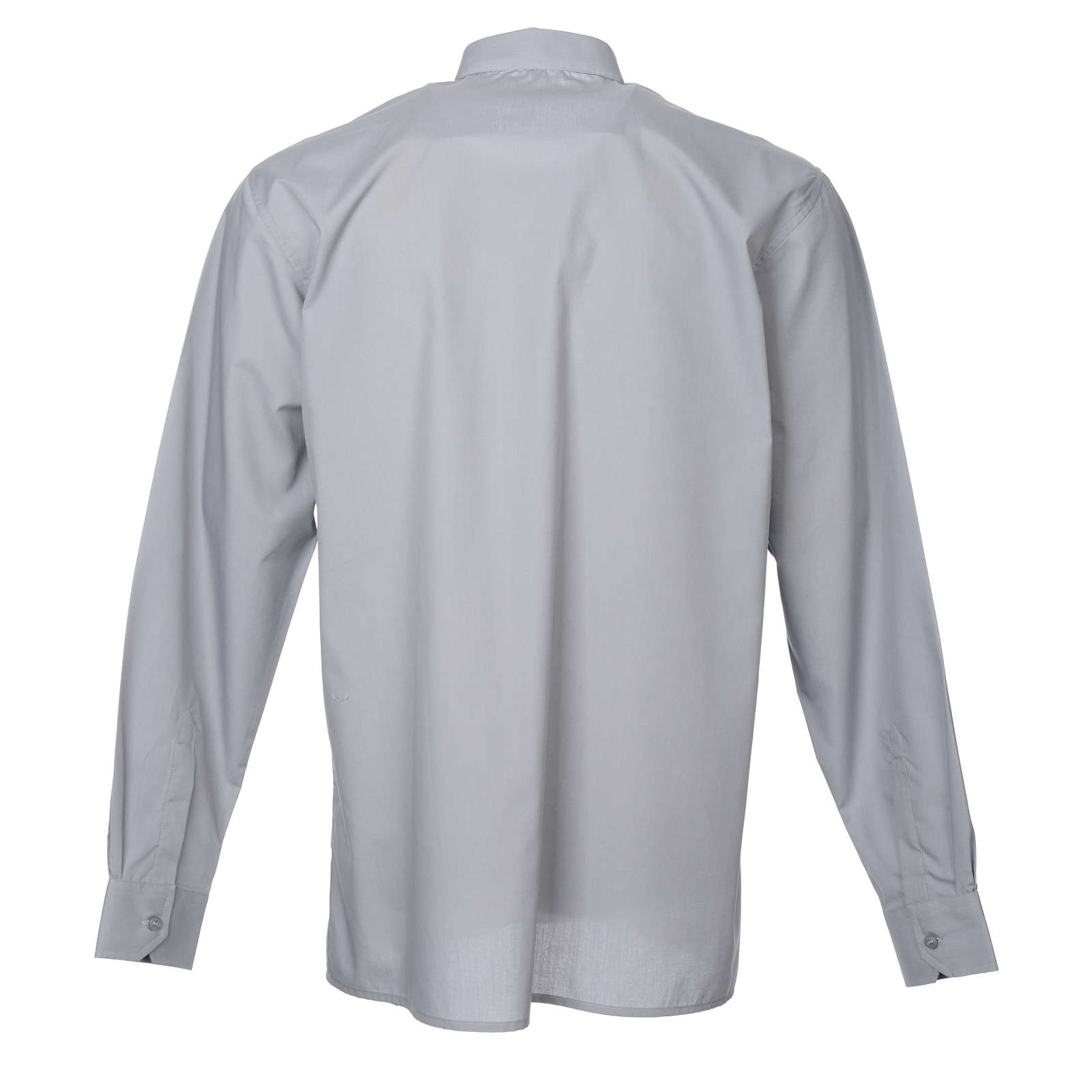 Clergy shirt in light grey mixed cotton, long sleeves | online sales on ...