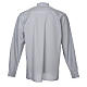 STOCK Clergy shirt in light grey mixed cotton, long sleeves s2
