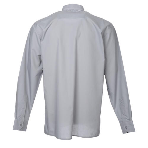 STOCK Camicia clergy manica lunga misto grigio chiaro 2