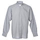 STOCK Camicia clergy manica lunga misto grigio chiaro s1