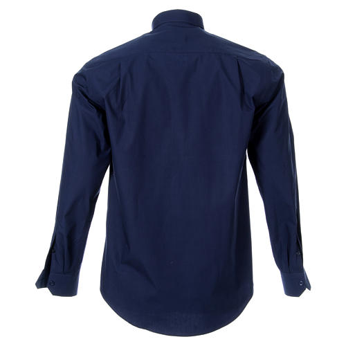 STOCK Clergyman shirt, long sleeves, blue poplin 2