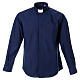 STOCK Clergyman shirt, long sleeves, blue poplin s1