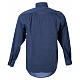 STOCK Collarhemd mit Langarmaus Fil-à-Fil-Baumwollmischung in der Farbe Blau s2