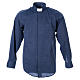 STOCK Camicia clergy manica lunga filafil blu s1